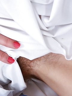 Mika Open Hairy Slimy Stretched Pussy